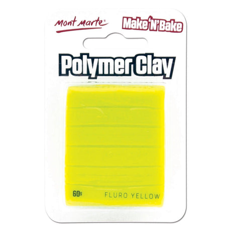 Mont Marte Make n Bake Polymer Clay Signature 60g - Fluro Yellow - Glowish