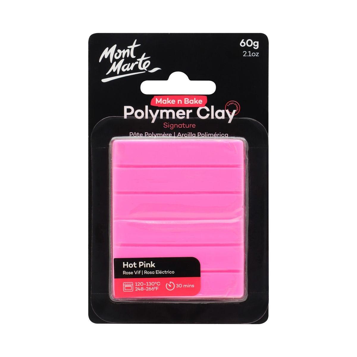 Mont Marte Make n Bake Polymer Clay Signature 60g - Hot Pink - Glowish