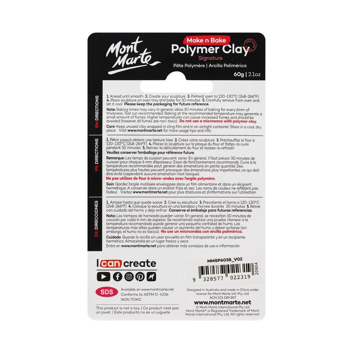 Mont Marte Make n Bake Polymer Clay Signature 60g - Lavender - Glowish