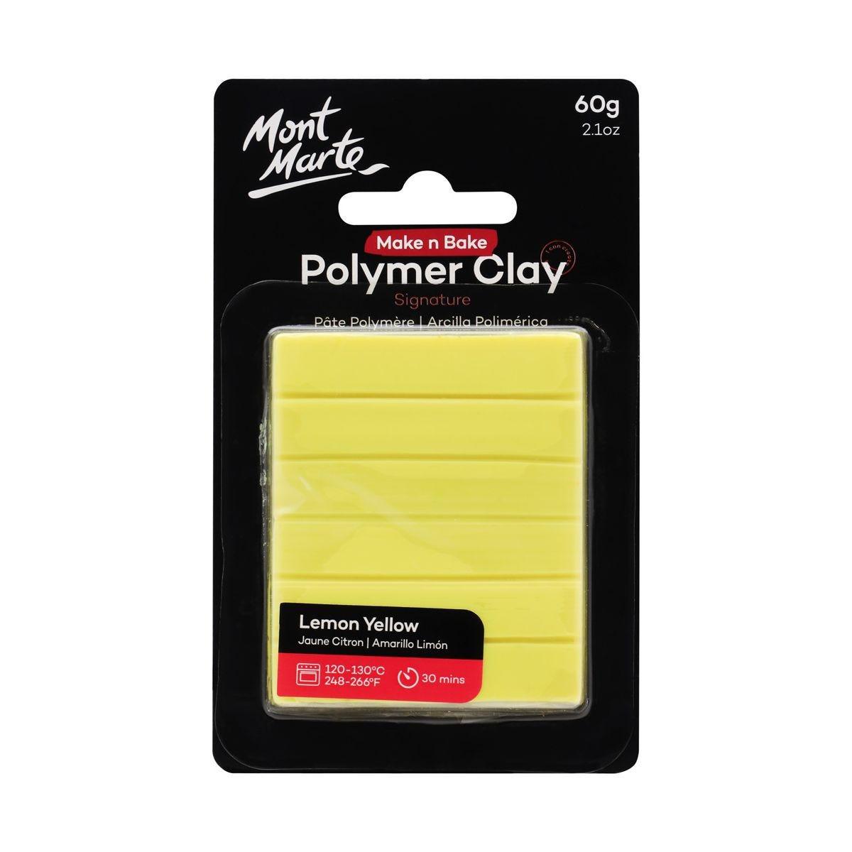 Mont Marte Make n Bake Polymer Clay Signature 60g - Lemon Yellow - Glowish