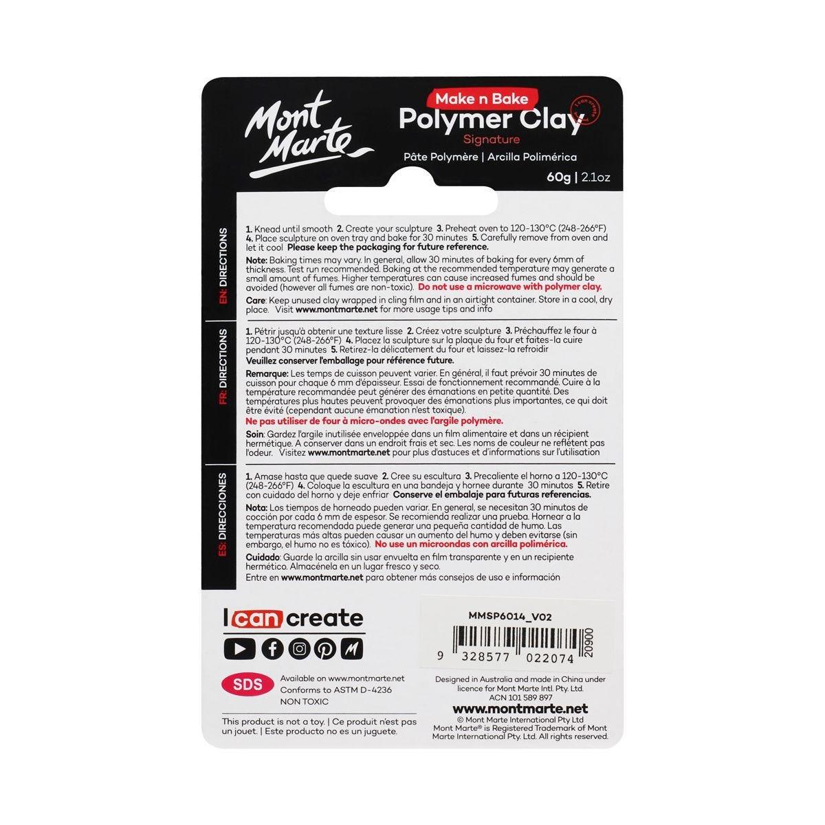 Mont Marte Make n Bake Polymer Clay Signature 60g - Lemon Yellow - Glowish