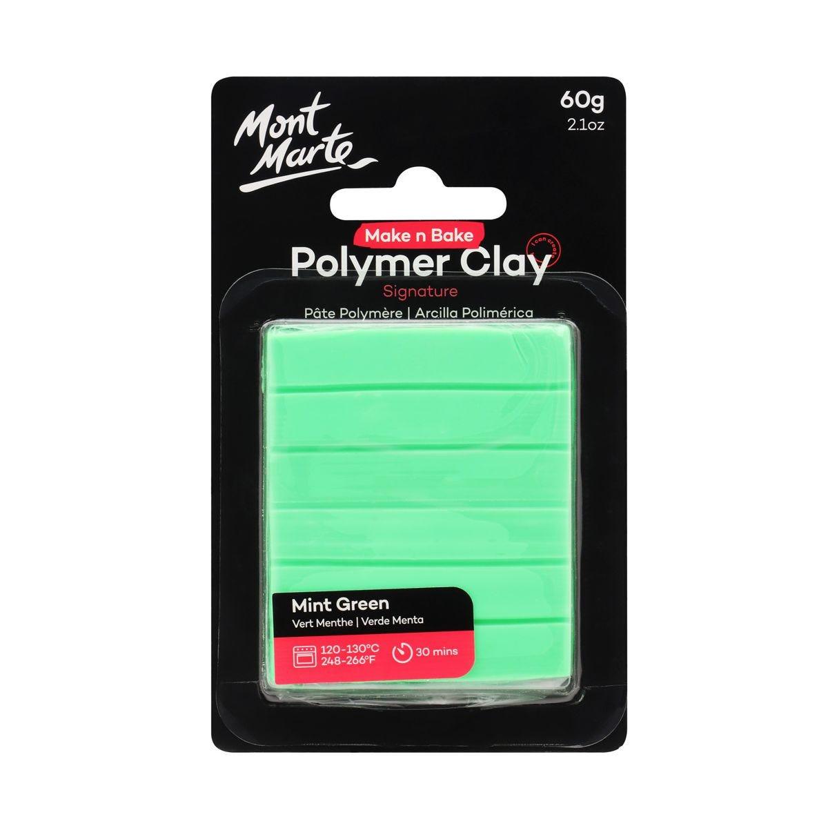 Mont Marte Make n Bake Polymer Clay Signature 60g - Mint Green - Glowish