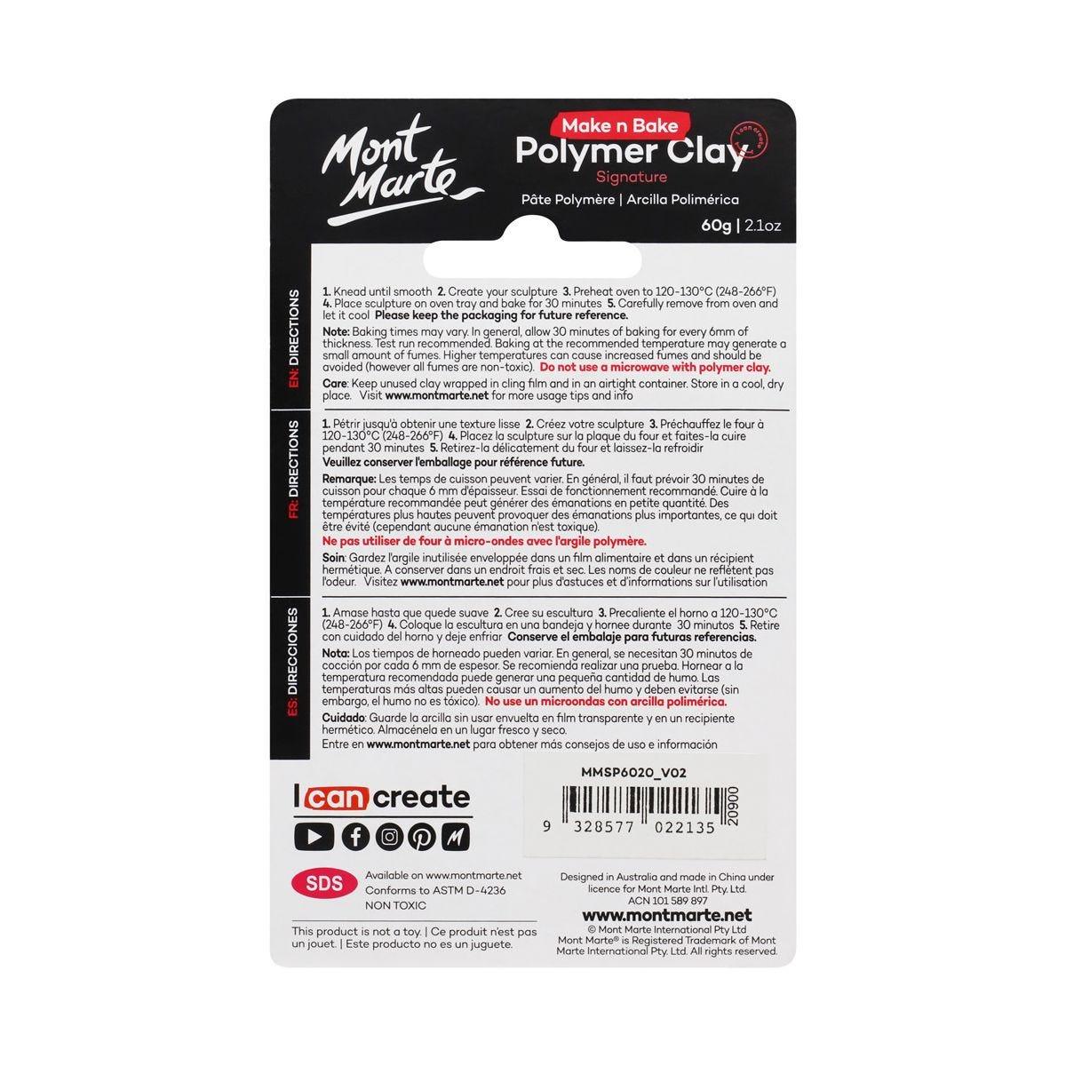 Mont Marte Make n Bake Polymer Clay Signature 60g - Mint Green - Glowish