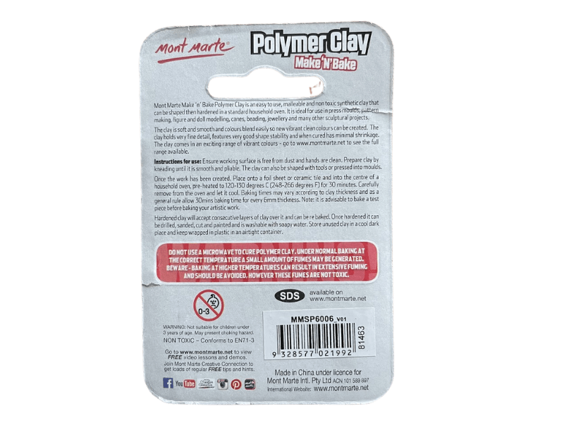 Mont Marte Make n Bake Polymer Clay Signature 60g - Olive - Glowish