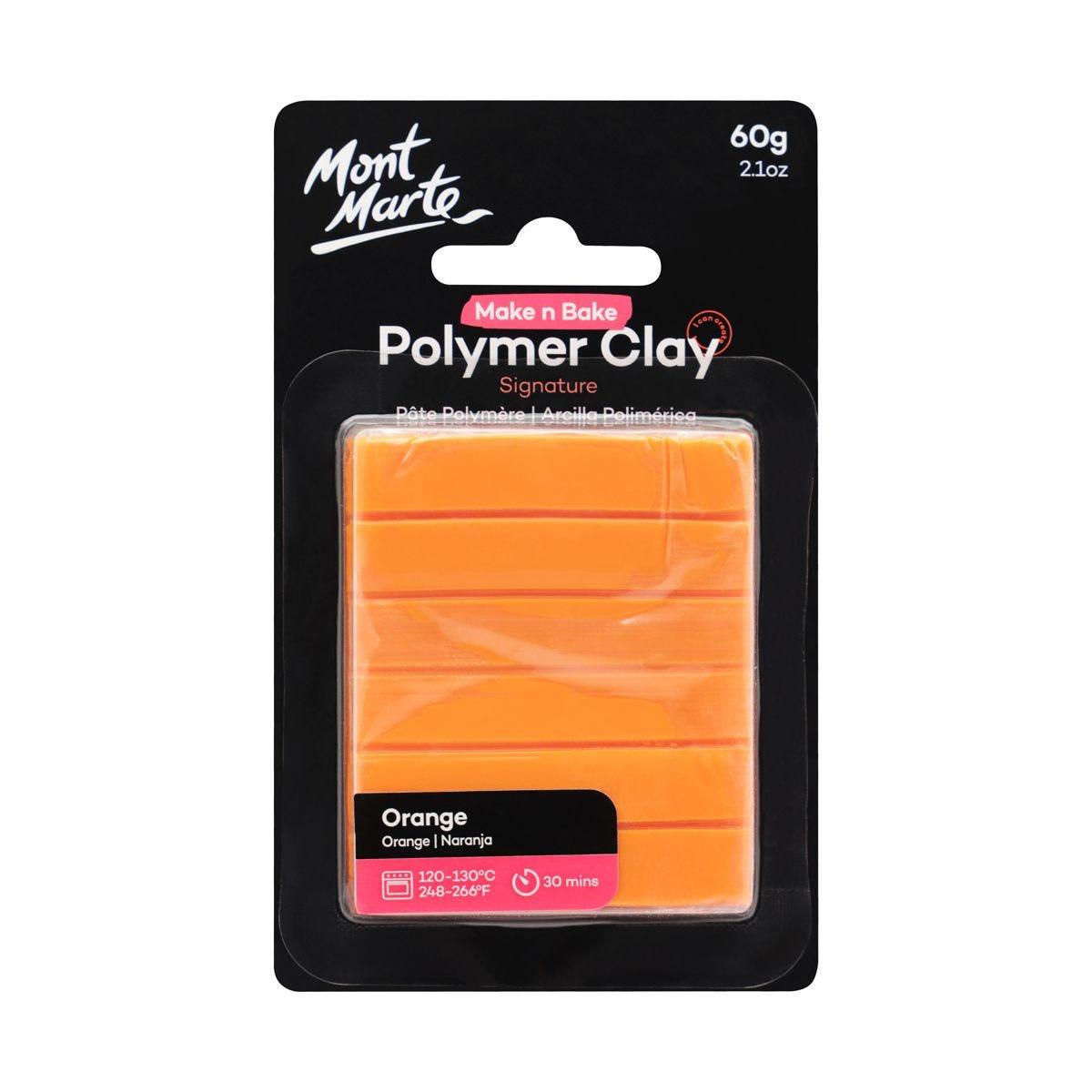 Mont Marte Make n Bake Polymer Clay Signature 60g - Orange - Glowish