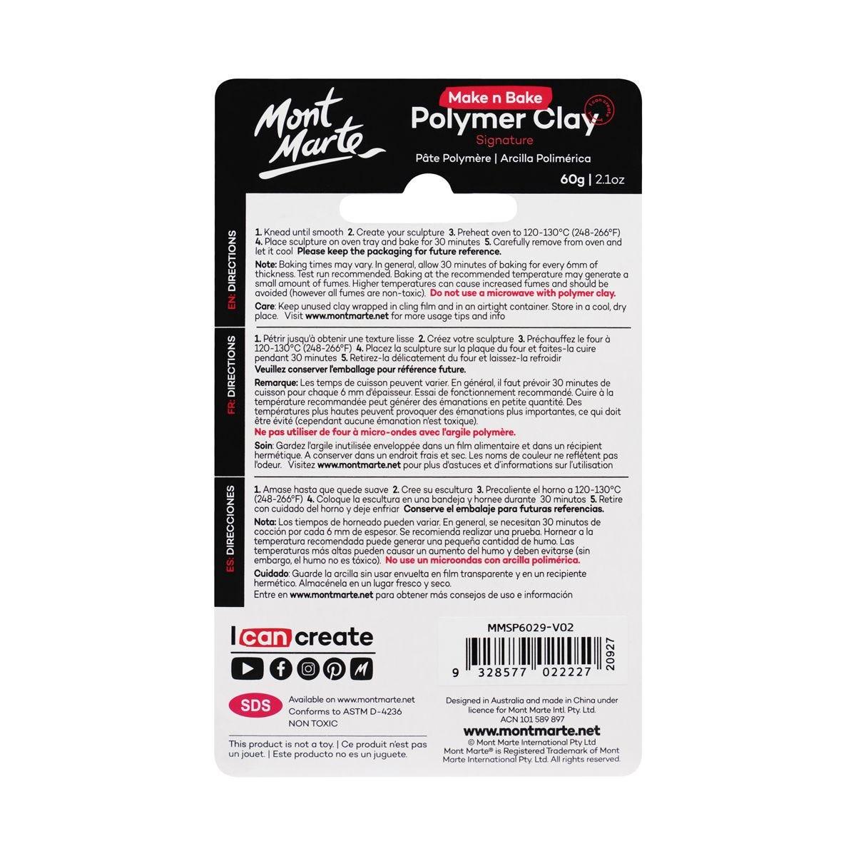 Mont Marte Make n Bake Polymer Clay Signature 60g - Periwinkle Blue - Glowish