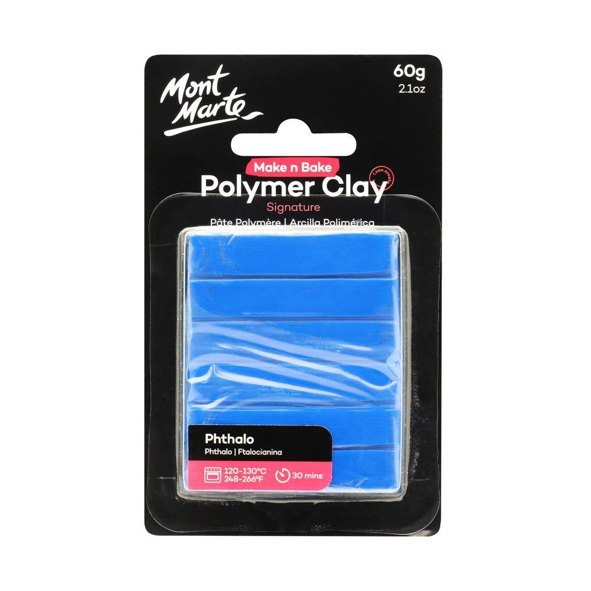 Mont Marte Make n Bake Polymer Clay Signature 60g - Phthalo Blue - Glowish