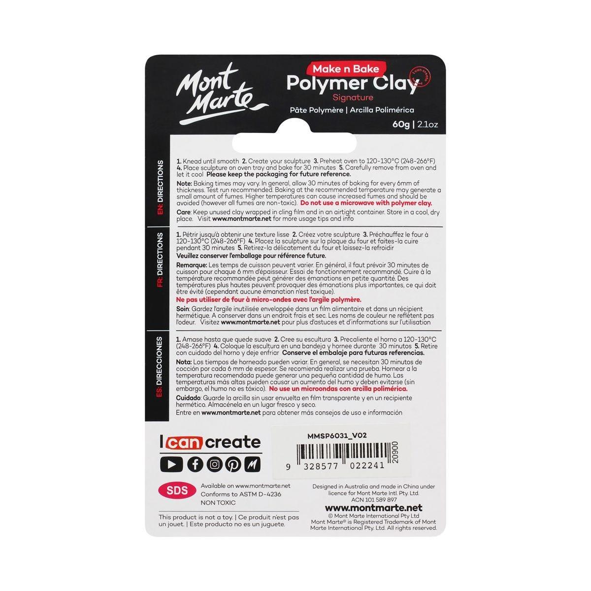 Mont Marte Make n Bake Polymer Clay Signature 60g - Phthalo Blue - Glowish