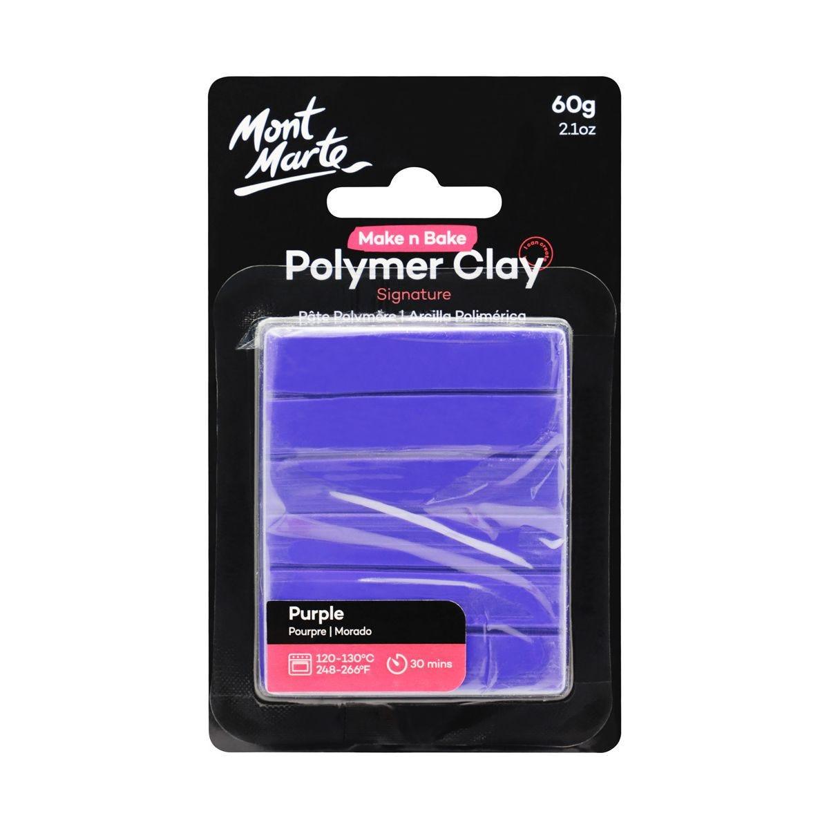 Mont Marte Make n Bake Polymer Clay Signature 60g - Purple - Glowish
