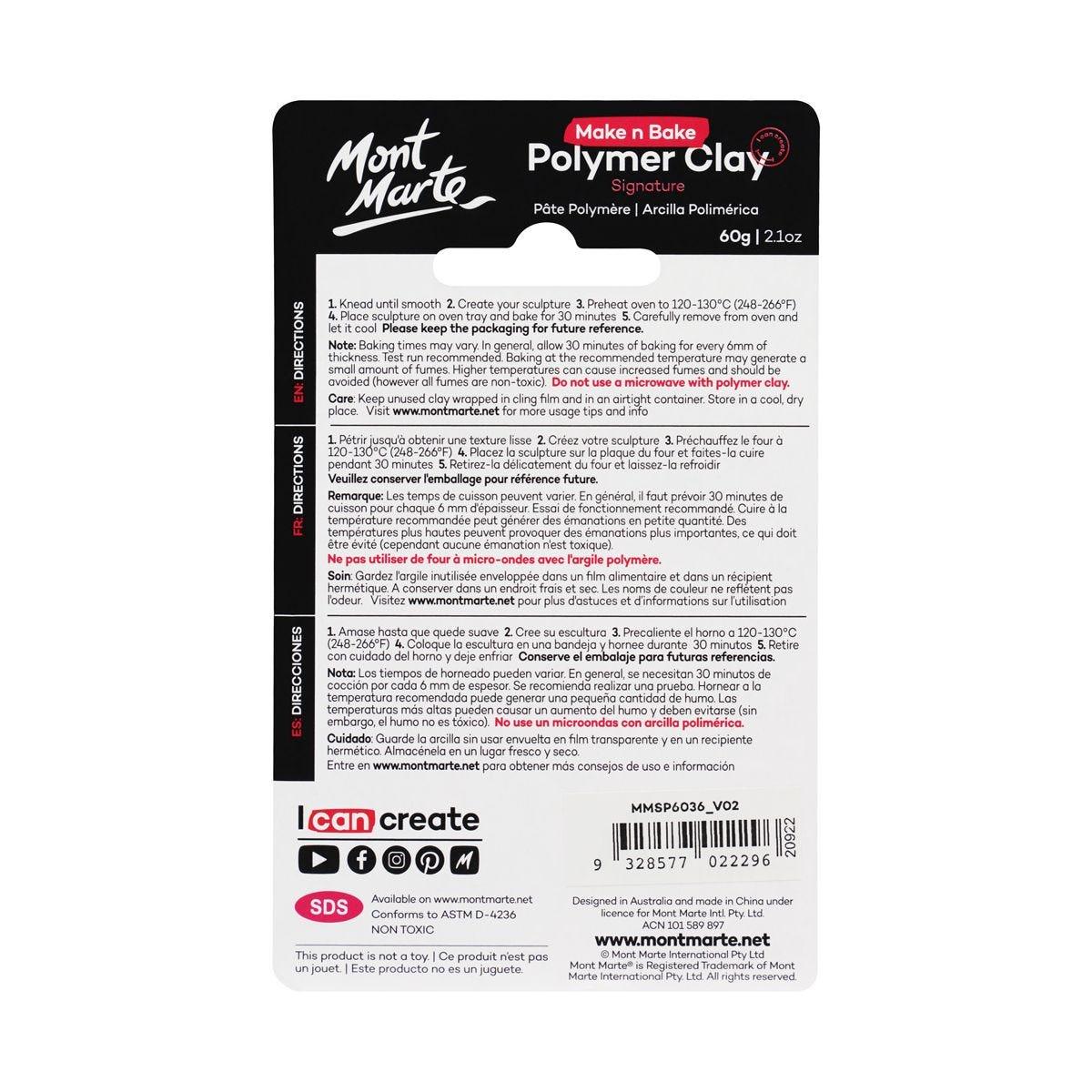 Mont Marte Make n Bake Polymer Clay Signature 60g - Purple - Glowish