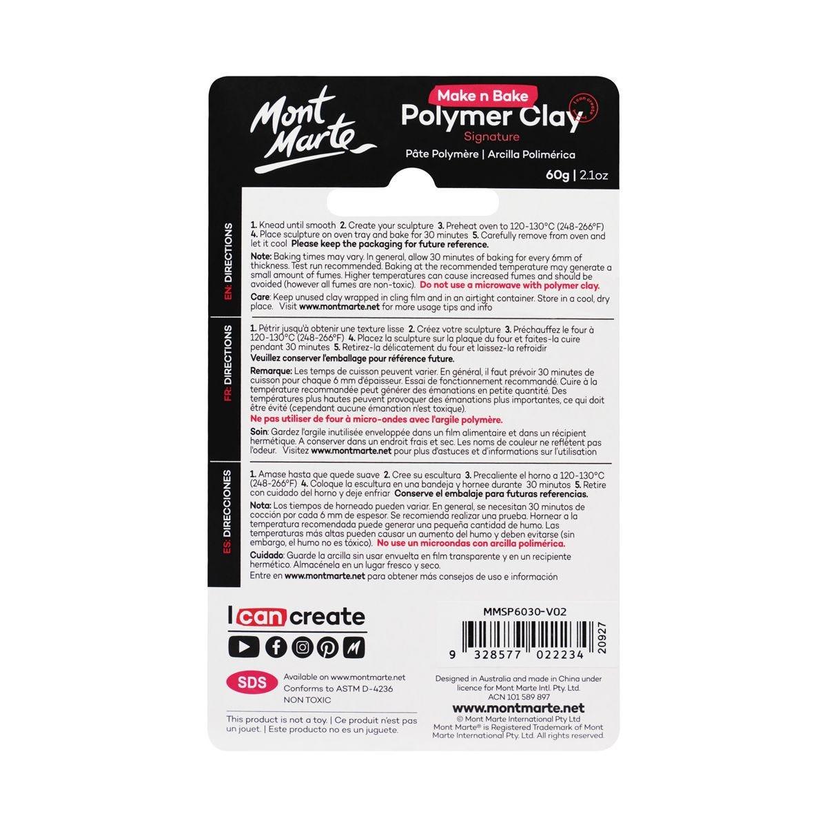 Mont Marte Make n Bake Polymer Clay Signature 60g - Royal Blue - Glowish