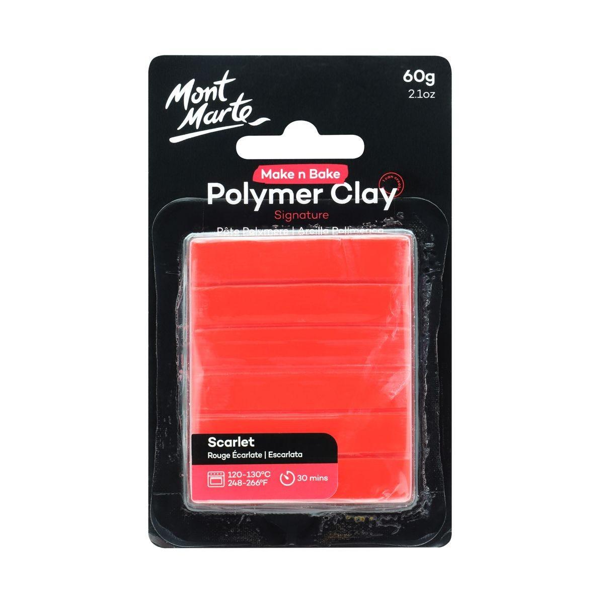 Mont Marte Make n Bake Polymer Clay Signature 60g - Scarlet - Glowish