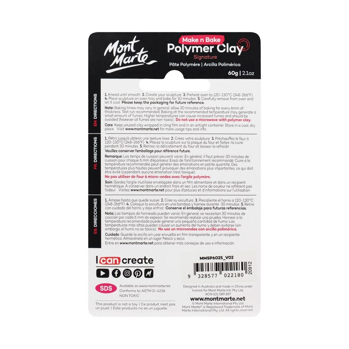 Mont Marte Make n Bake Polymer Clay Signature 60g - Teal - Glowish