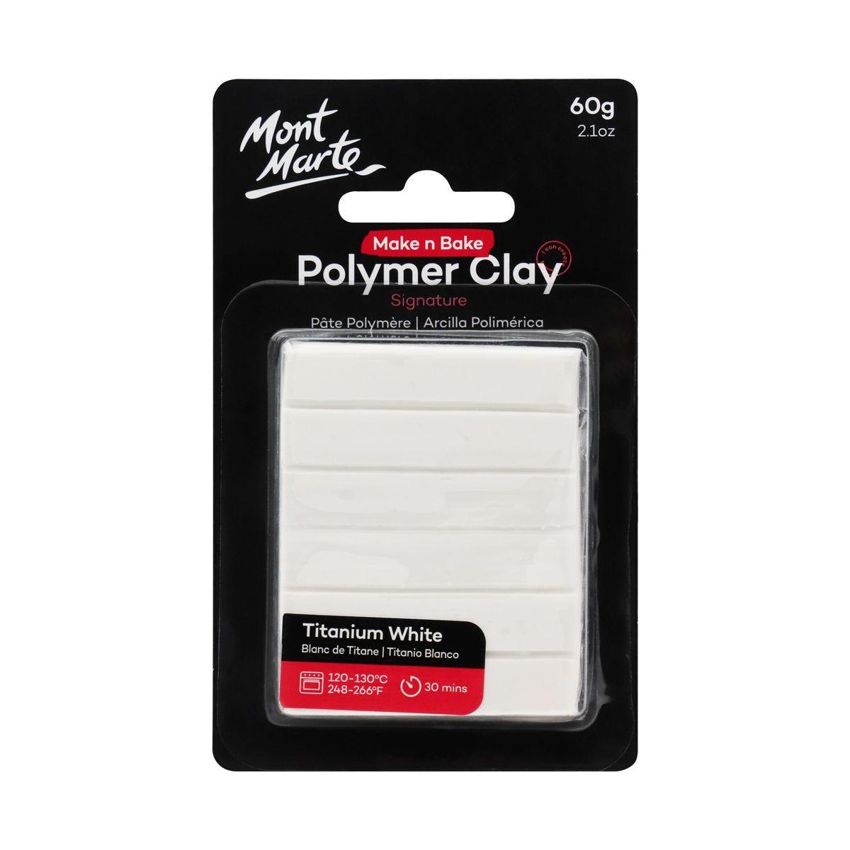 Mont Marte Make n Bake Polymer Clay Signature 60g - Titanium White - Glowish