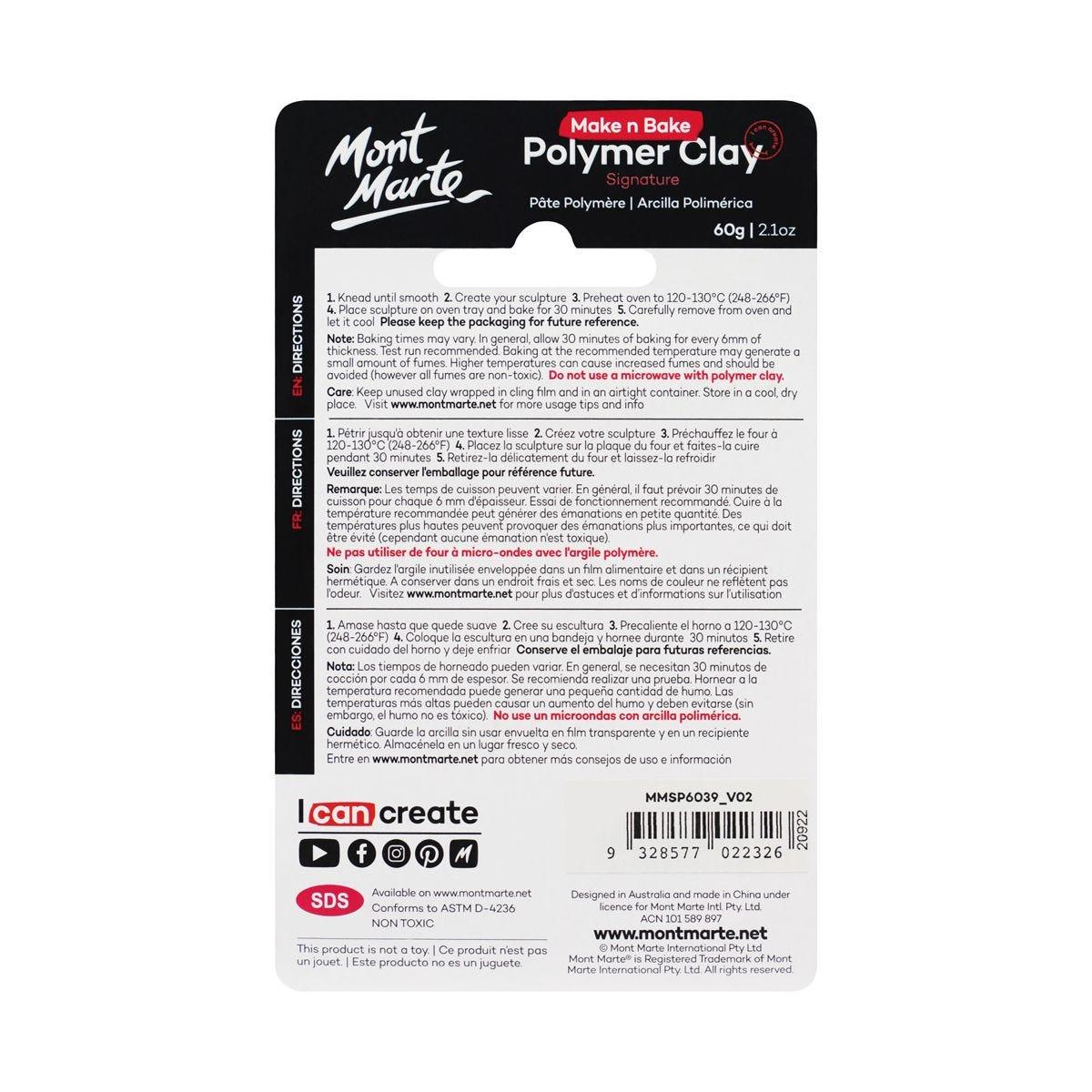 Mont Marte Make n Bake Polymer Clay Signature 60g - Violet - Glowish