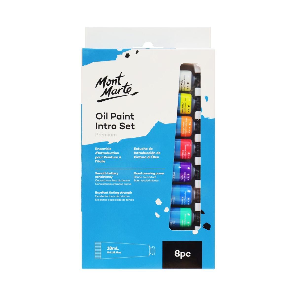 Mont Marte Oil Paint Intro Set Premium 8pcs x 18ml (0.6oz) - Glowish
