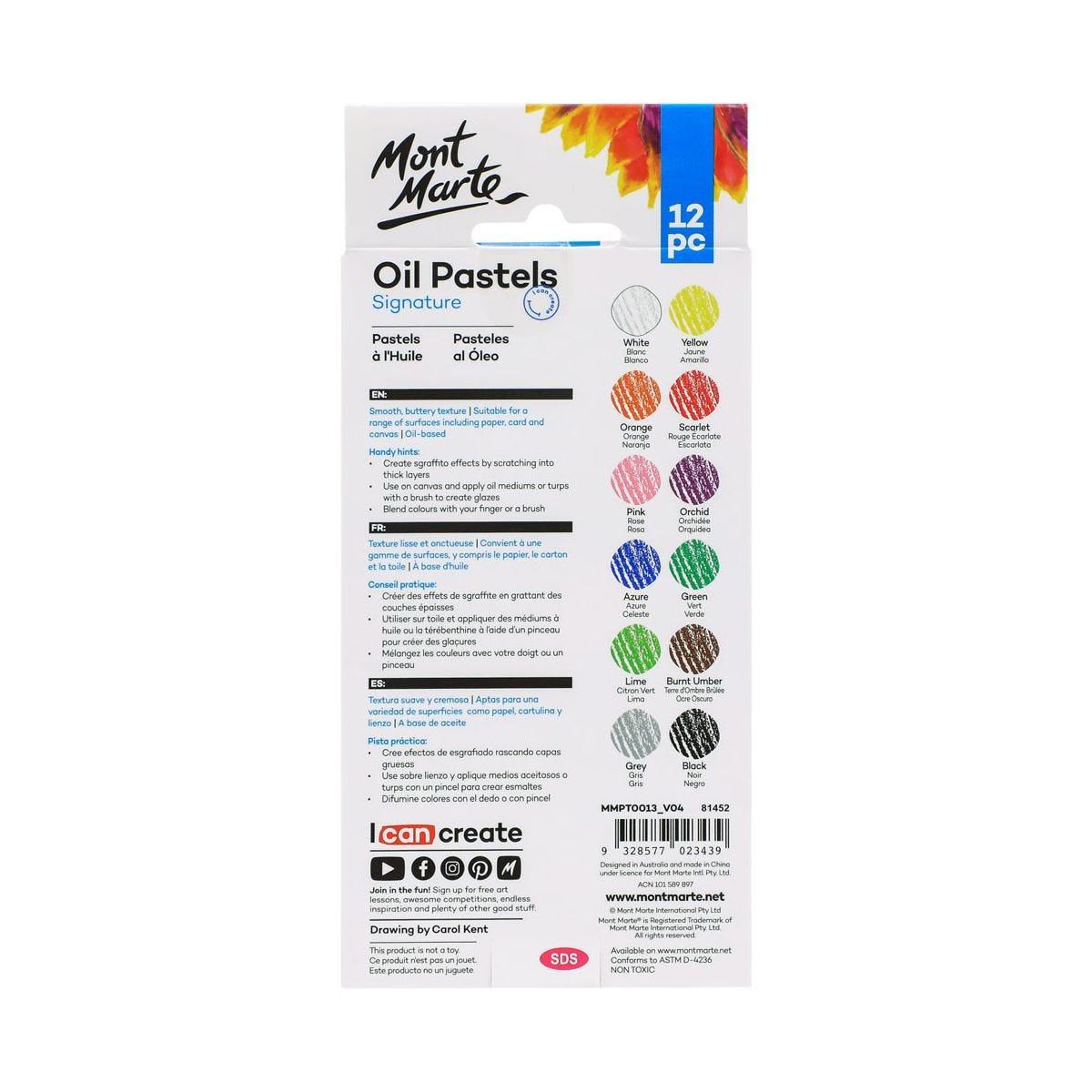 Mont Marte Oil Pastels Signature 12pc - Glowish