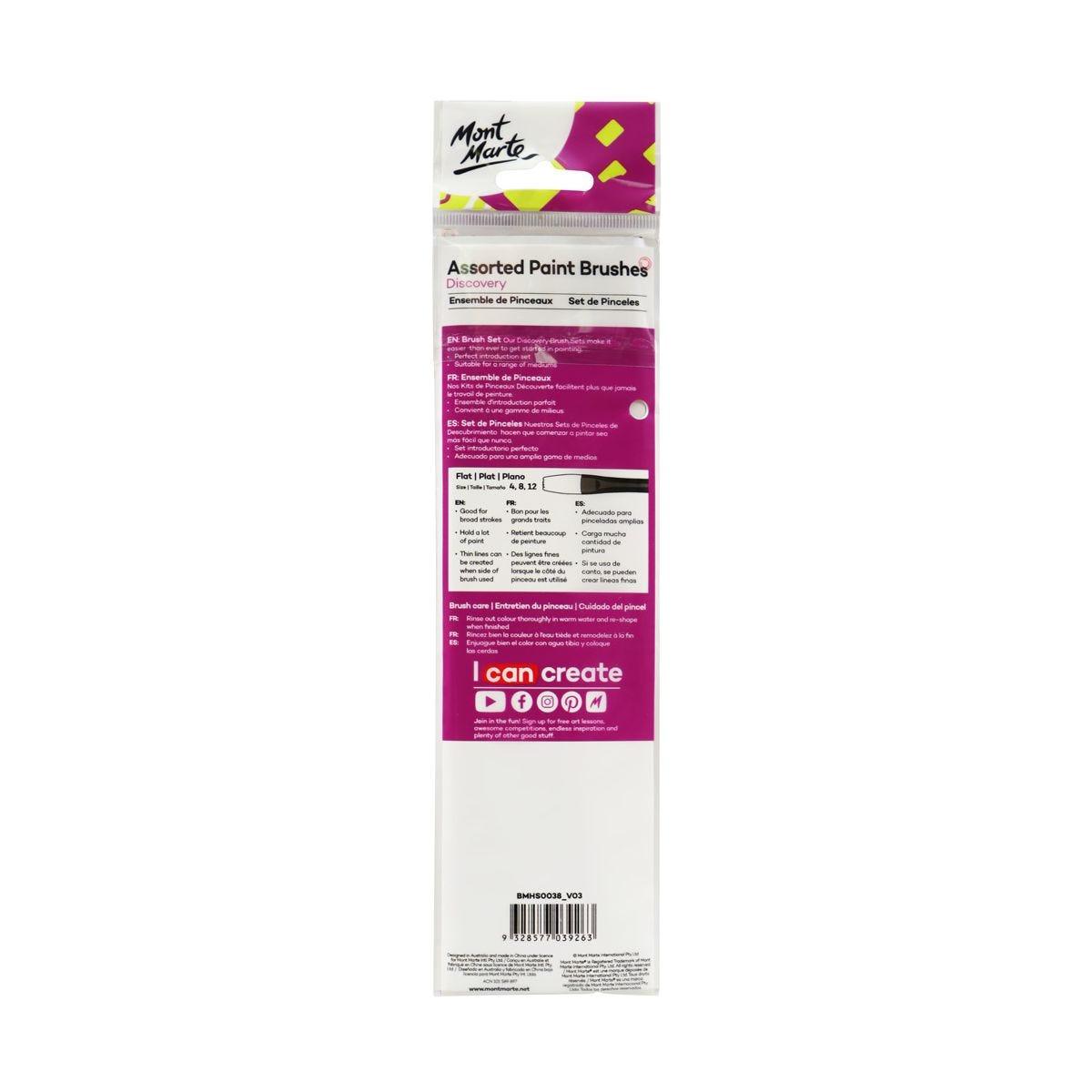 Mont Marte Paint Brushes Set Discovery - 3pcs - Glowish