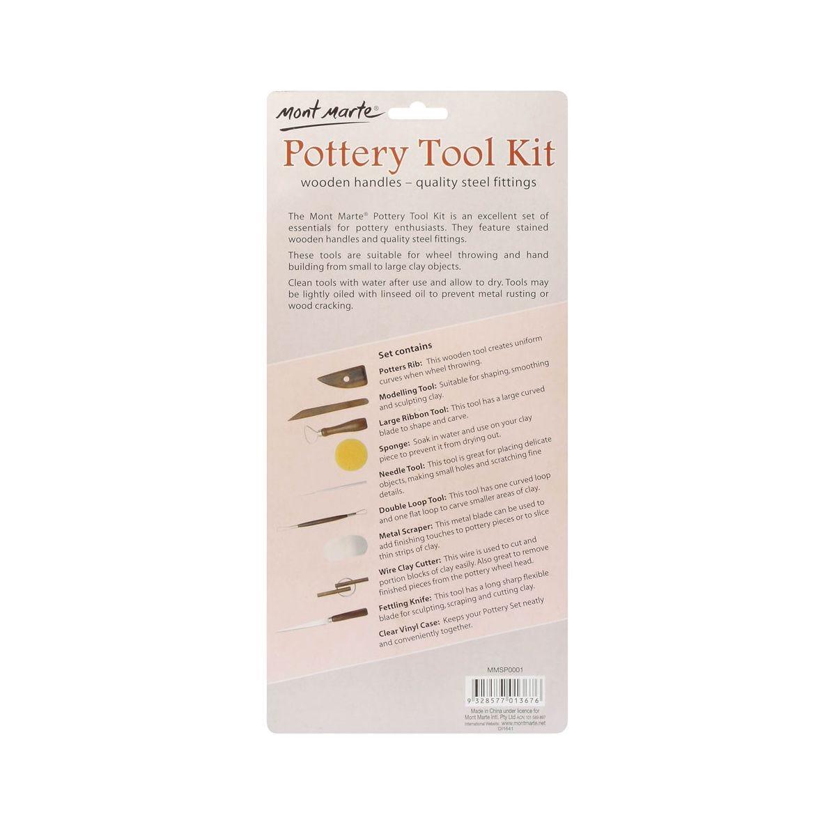 Mont Marte Pottery Tool Kit 10pcs - Glowish