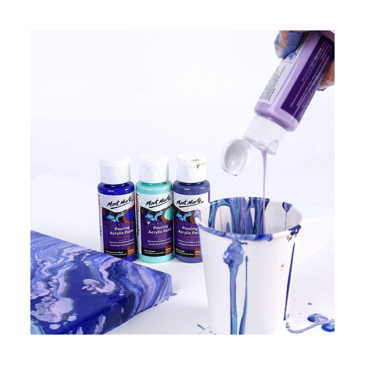 Mont Marte Pouring Acrylic Paint Set Premium 4pcs x 60ml (2oz) - Ethereal - Glowish