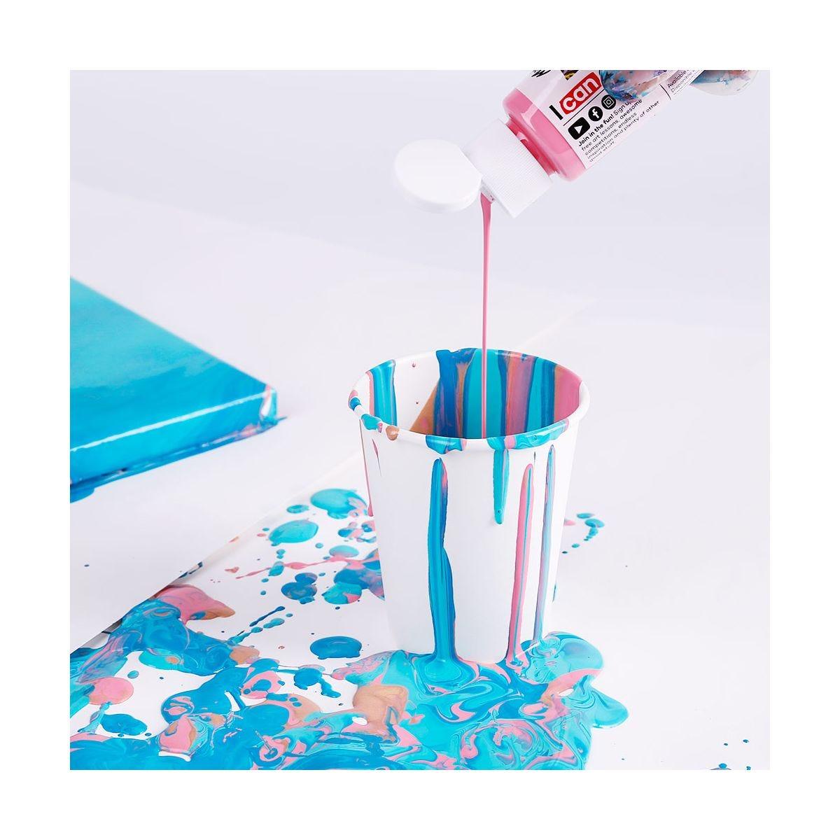Mont Marte Pouring Acrylic Paint Set Premium 4pcs x 60ml (2oz) - Flamingo - Glowish