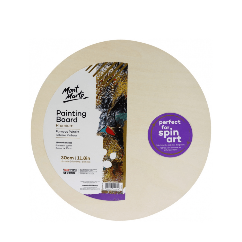 Mont Marte Premium Painting Board Round 30cm (11.8in) - Glowish