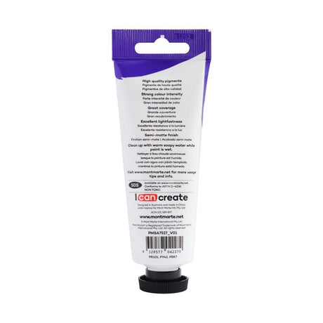 Mont Marte Satin Acrylic Paint Tube 75ml - Burnt Umber - Glowish
