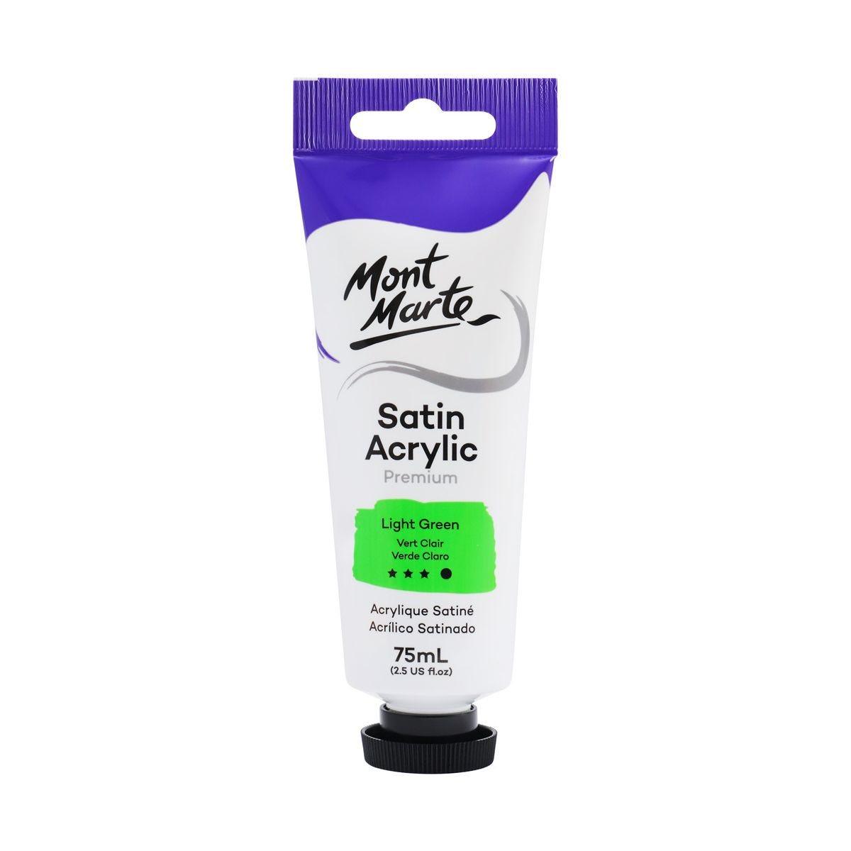 Mont Marte Satin Acrylic Paint Tube 75ml - Light Green - Glowish