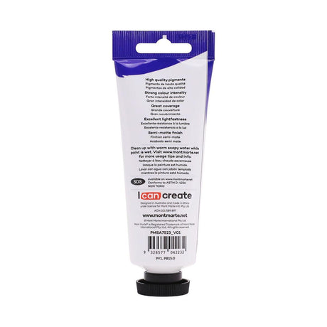 Mont Marte Satin Acrylic Paint Tube 75ml - Medium Green - Glowish