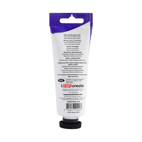 Mont Marte Satin Acrylic Paint Tube 75ml - Raw Umber - Glowish