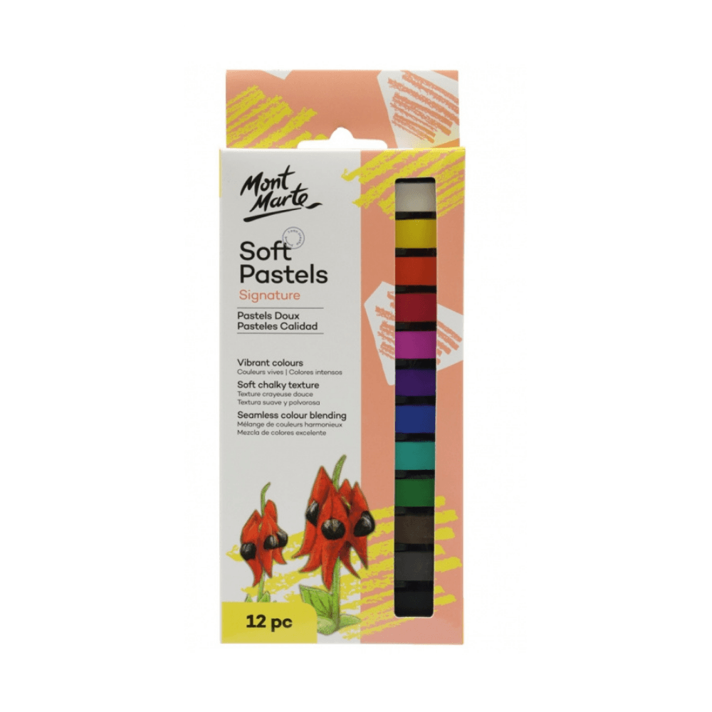 Mont Marte Soft Pastels 12 Colours - Glowish