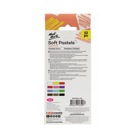 Mont Marte Soft Pastels 12 Colours - Glowish