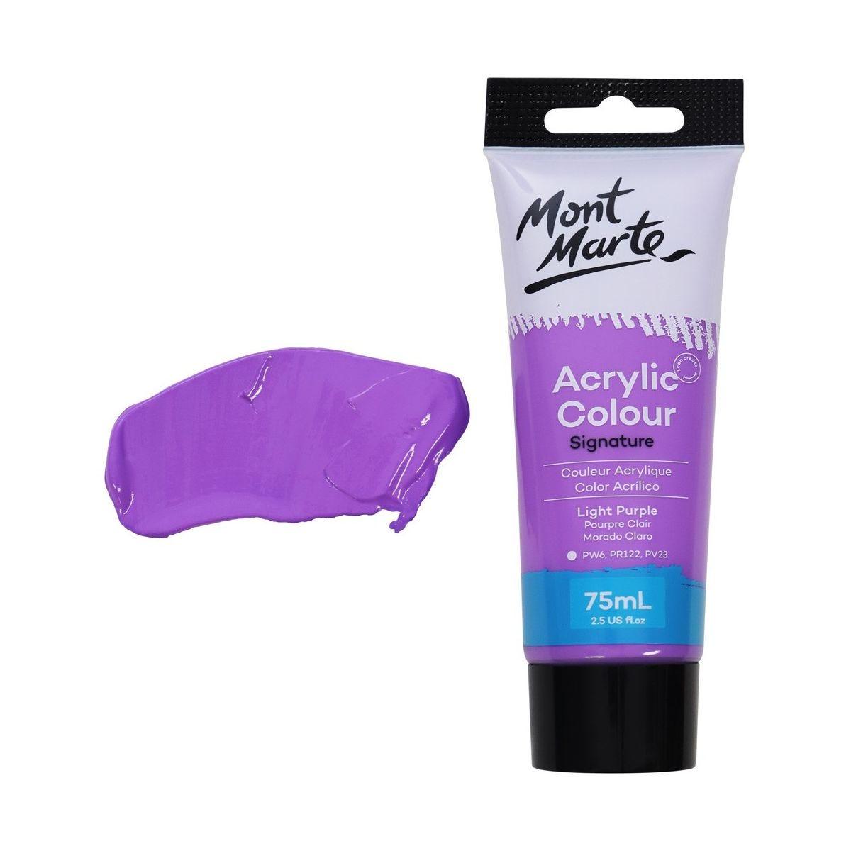 Mont Marte Studio Acrylic Paint Tube 75ml - Light Purple - Glowish