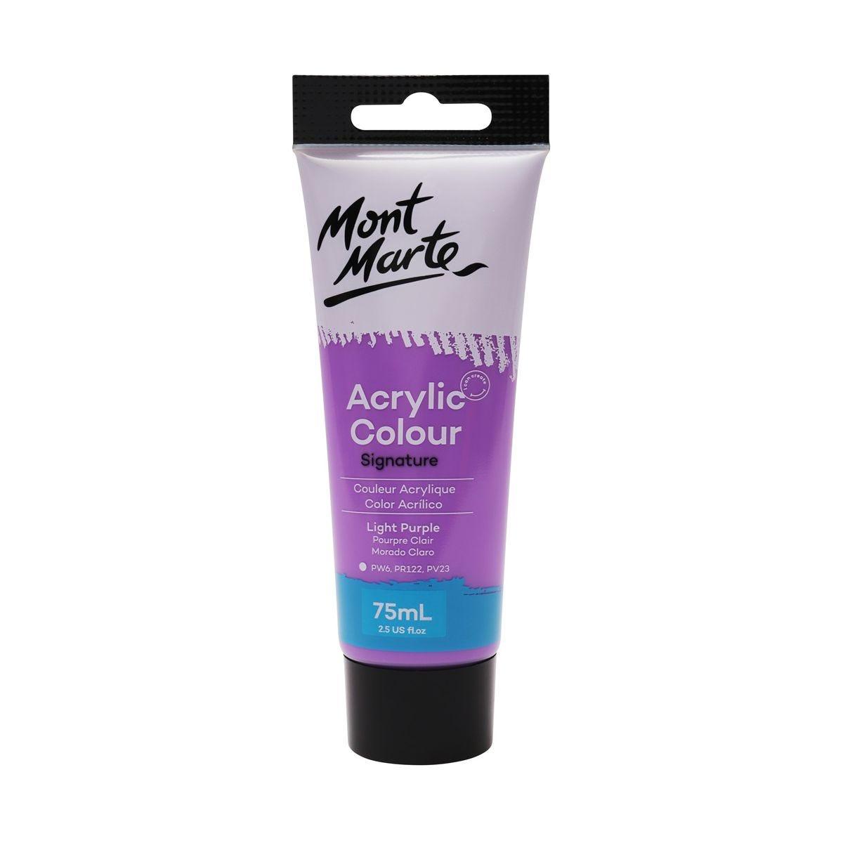 Mont Marte Studio Acrylic Paint Tube 75ml - Light Purple - Glowish