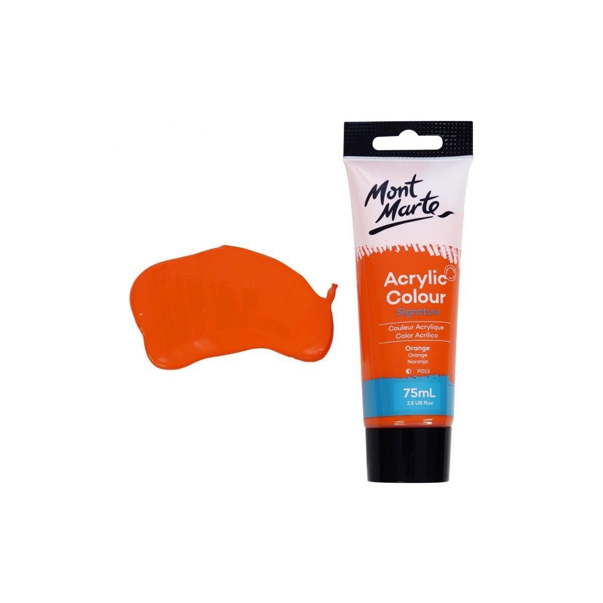 Mont Marte Studio Acrylic Paint Tube 75ml - Orange - Glowish