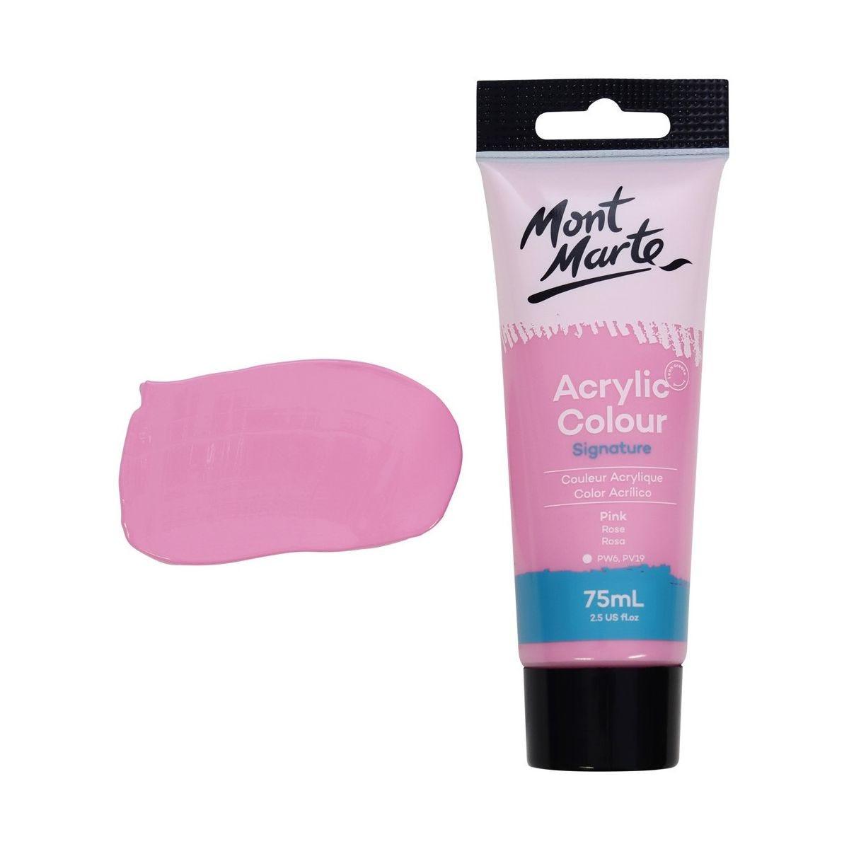 Mont Marte Studio Acrylic Paint Tube 75ml - Pink - Glowish