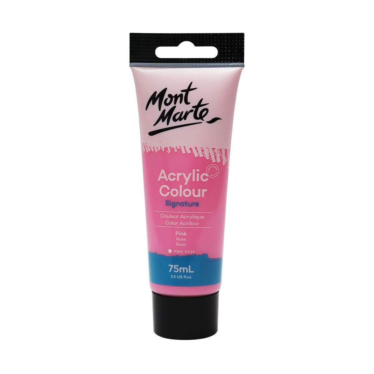 Mont Marte Studio Acrylic Paint Tube 75ml - Pink - Glowish