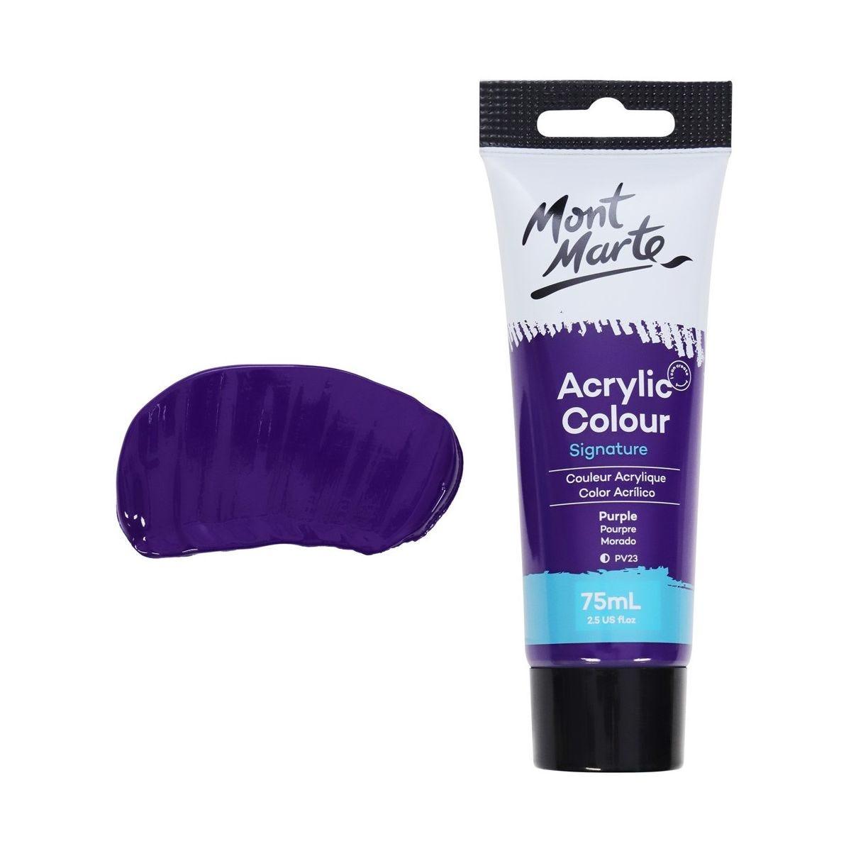 Mont Marte Studio Acrylic Paint Tube 75ml - Purple - Glowish