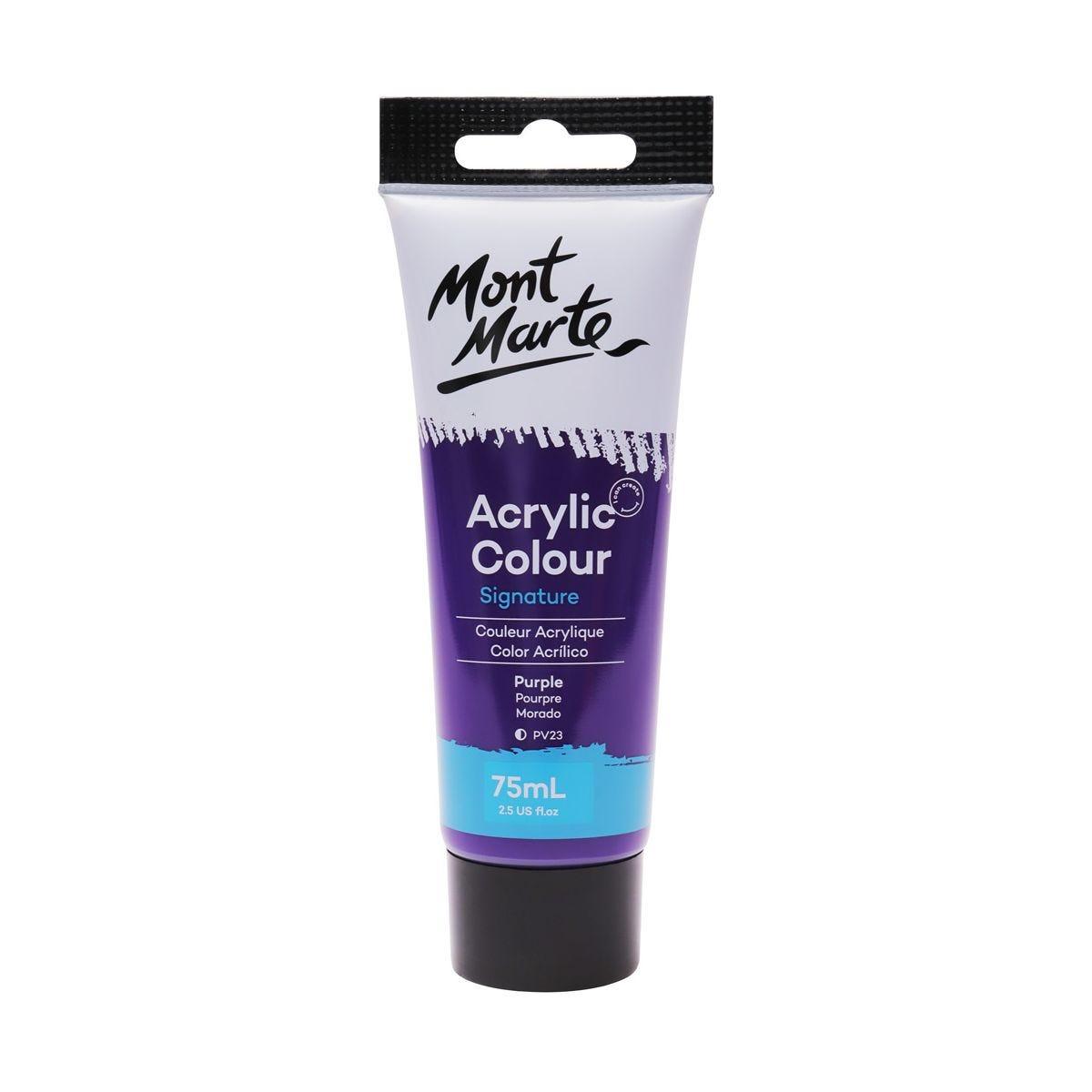 Mont Marte Studio Acrylic Paint Tube 75ml - Purple - Glowish