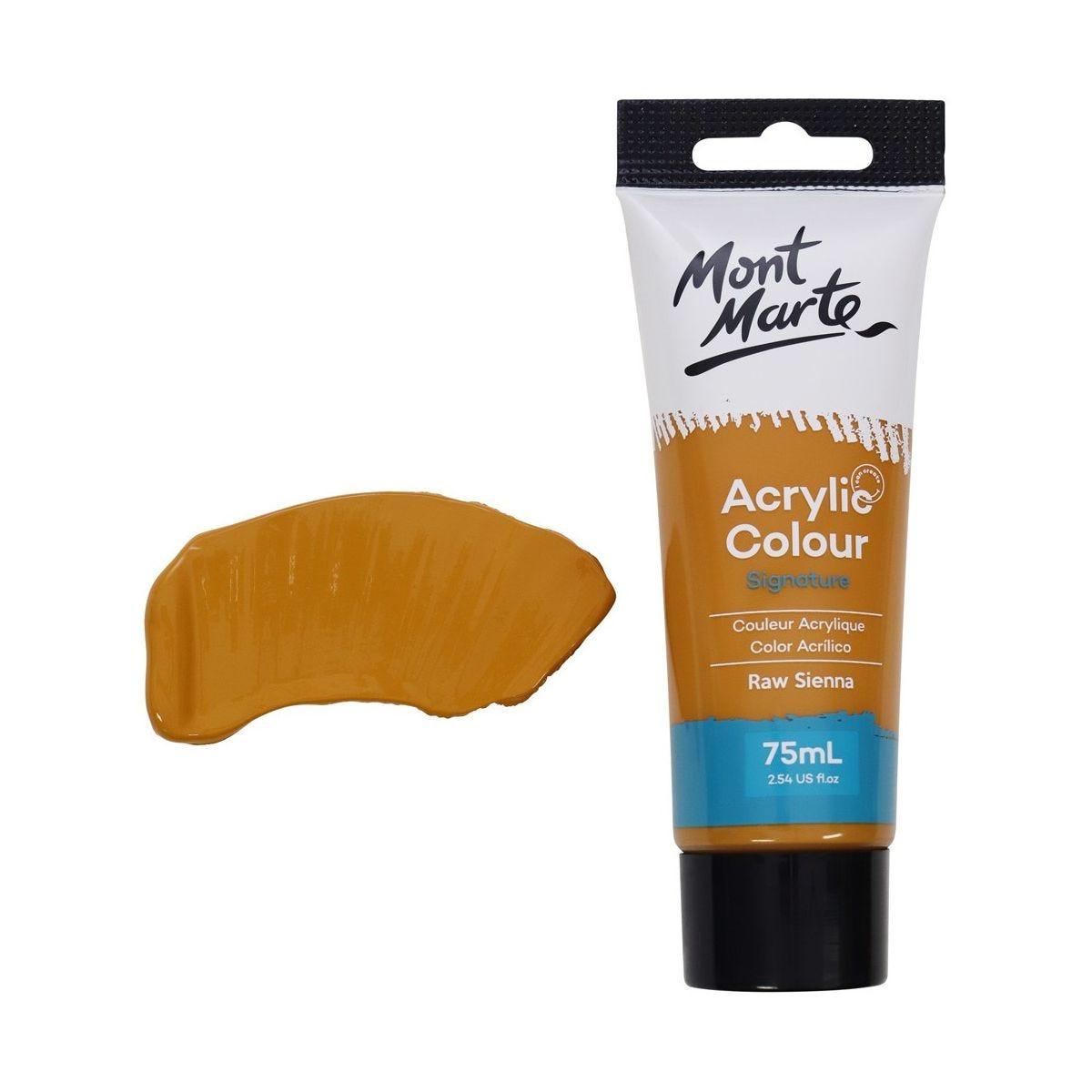 Mont Marte Studio Acrylic Paint Tube 75ml - Raw Sienna - Glowish