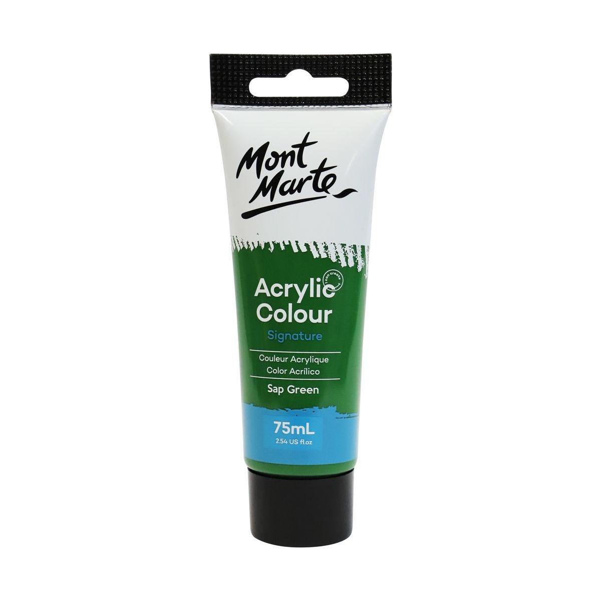 Mont Marte Studio Acrylic Paint Tube 75ml - Sap Green - Glowish