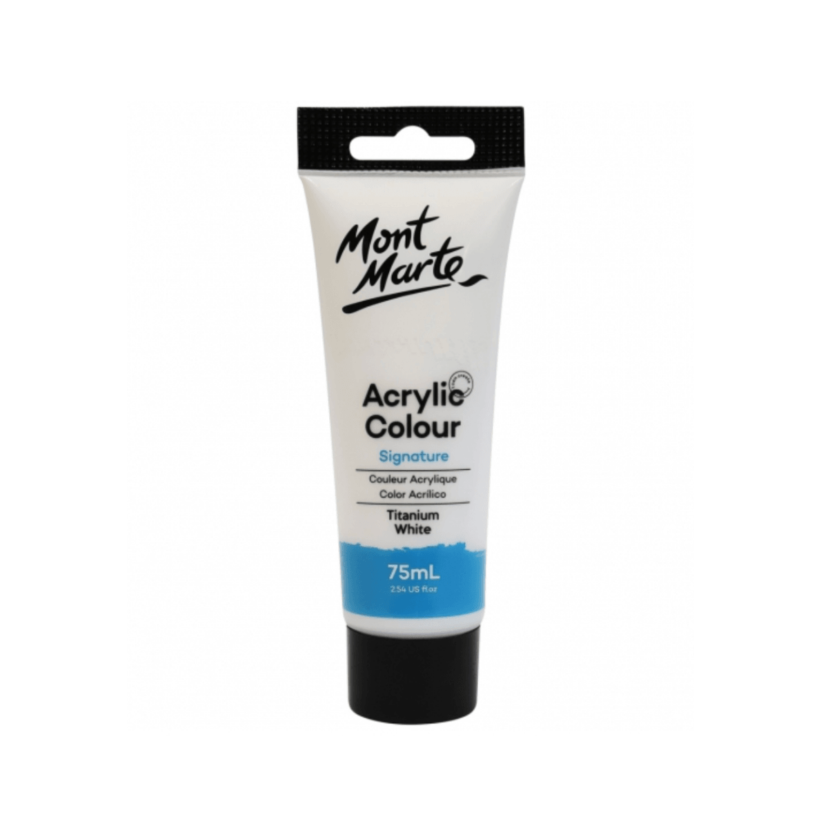Mont Marte Studio Acrylic Paint Tube 75ml - Titanium White - Glowish