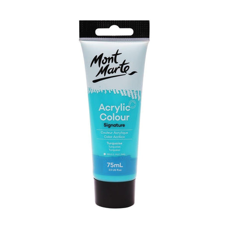 Mont Marte Studio Acrylic Paint Tube 75ml - Turquoise - Glowish