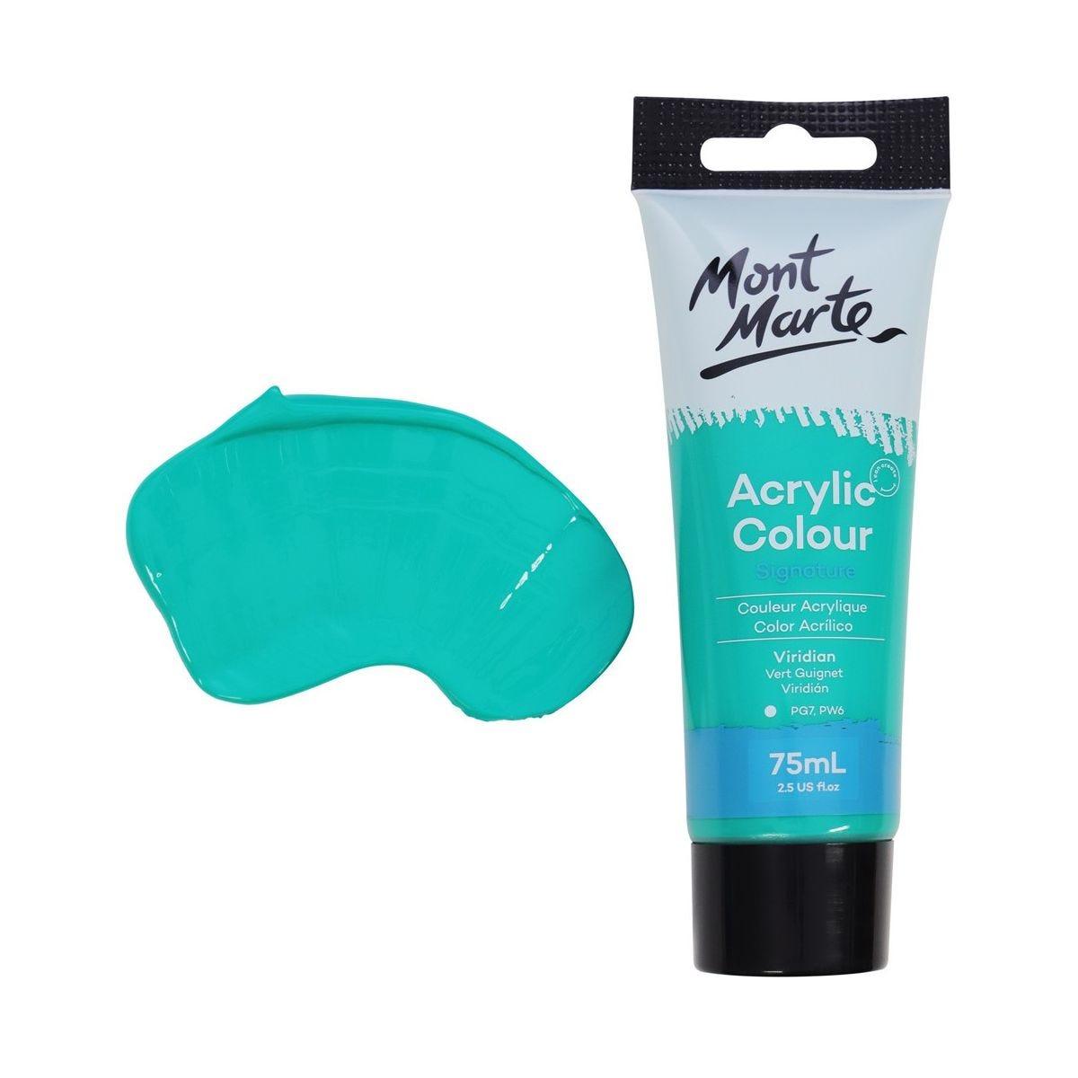 Mont Marte Studio Acrylic Paint Tube 75ml - Viridian - Glowish