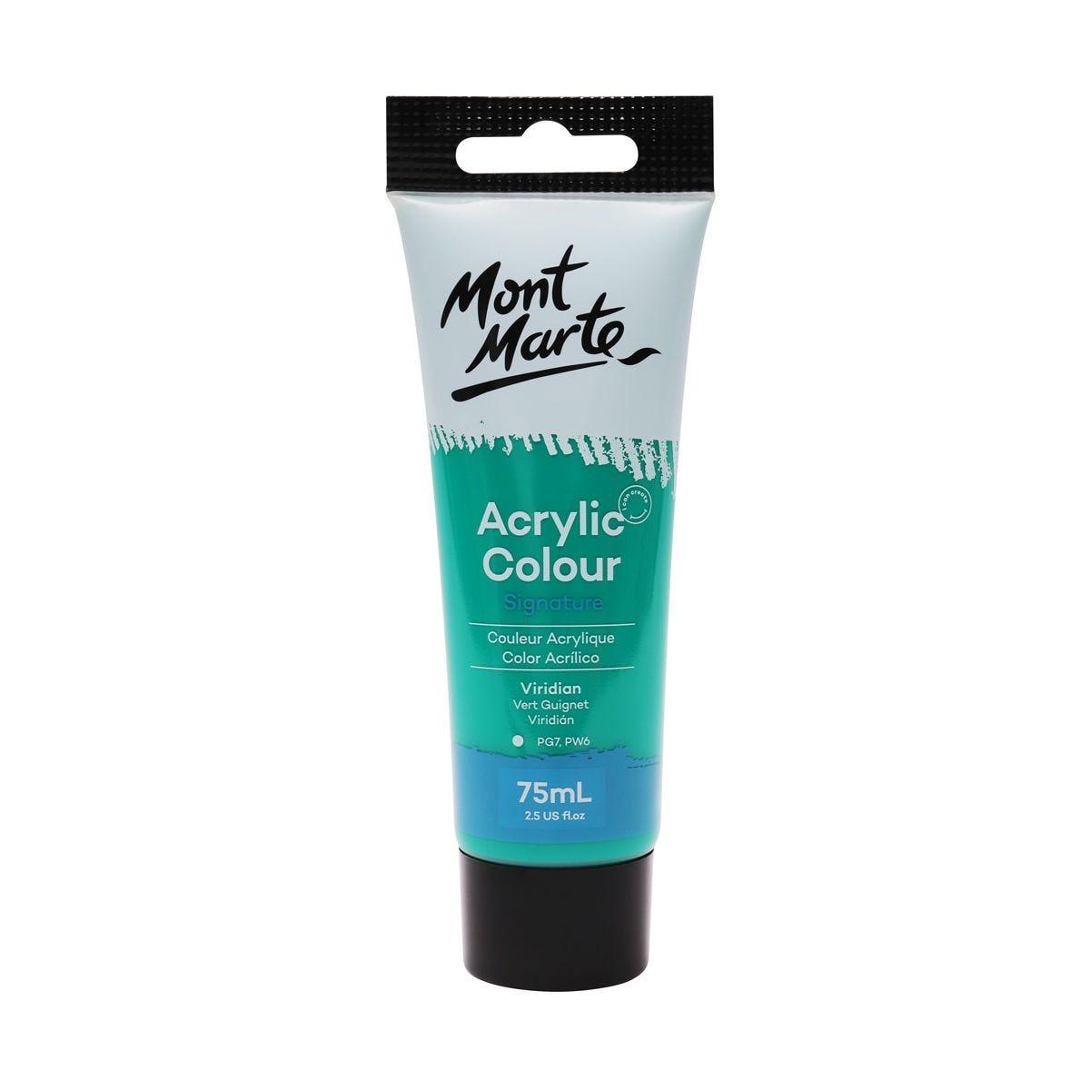 Mont Marte Studio Acrylic Paint Tube 75ml - Viridian - Glowish