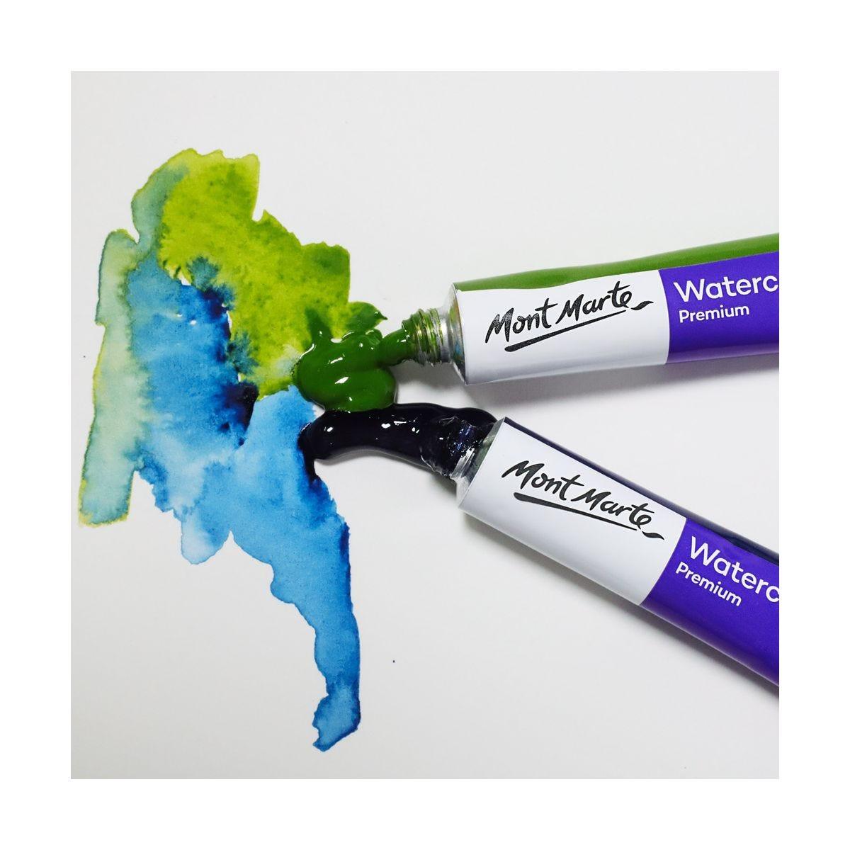 Mont Marte Watercolor Paints Premium 12pcs x 8ml (0.3oz) - Glowish