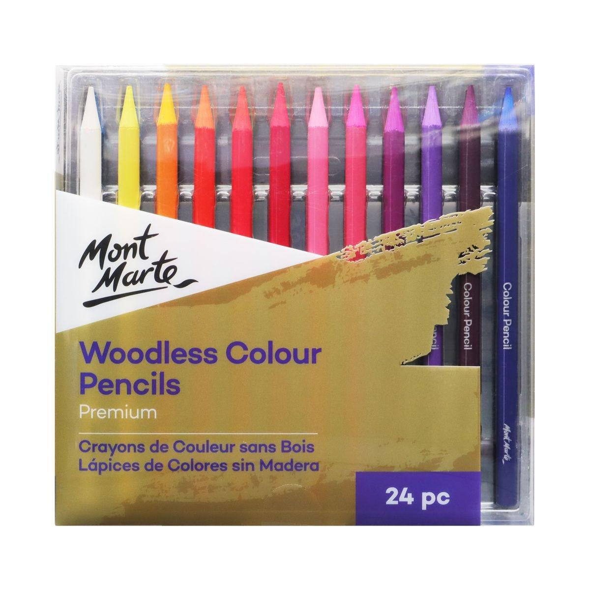 Mont Marte Woodless Colour Pencils Premium 24pcs - Glowish