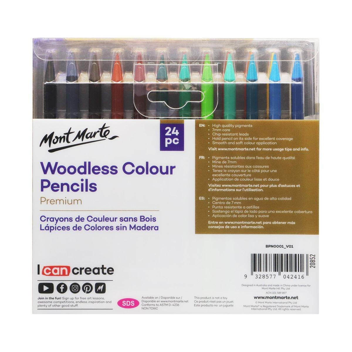 Mont Marte Woodless Colour Pencils Premium 24pcs - Glowish