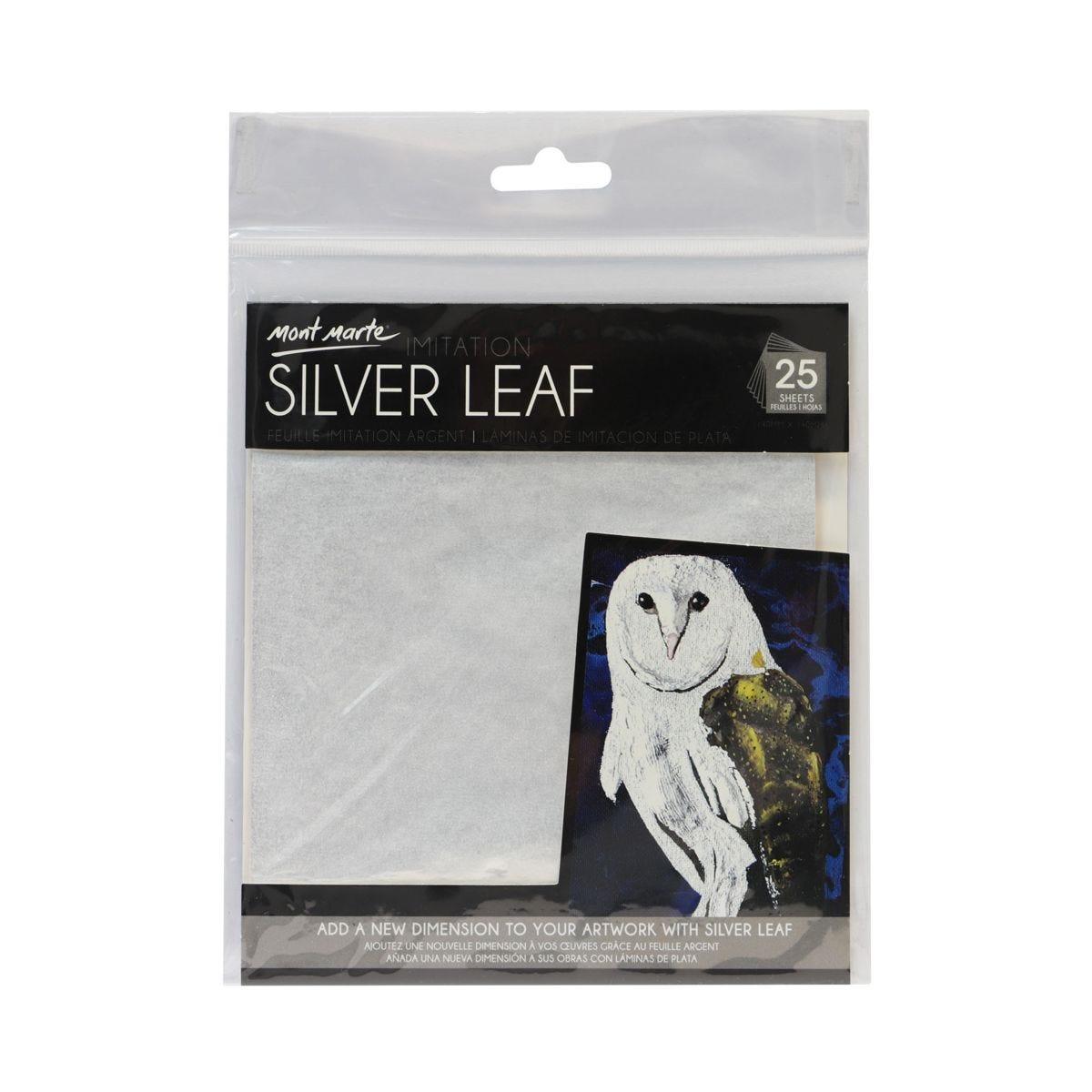 Mont Marte Imitation Silver Leaf 14x14cm 25 Sheet/Set - Glowish