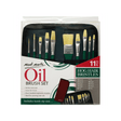 Oil Brush Set 11pcs in Wallet Hog Bristles Brushes Acrylic Painting - Glowish